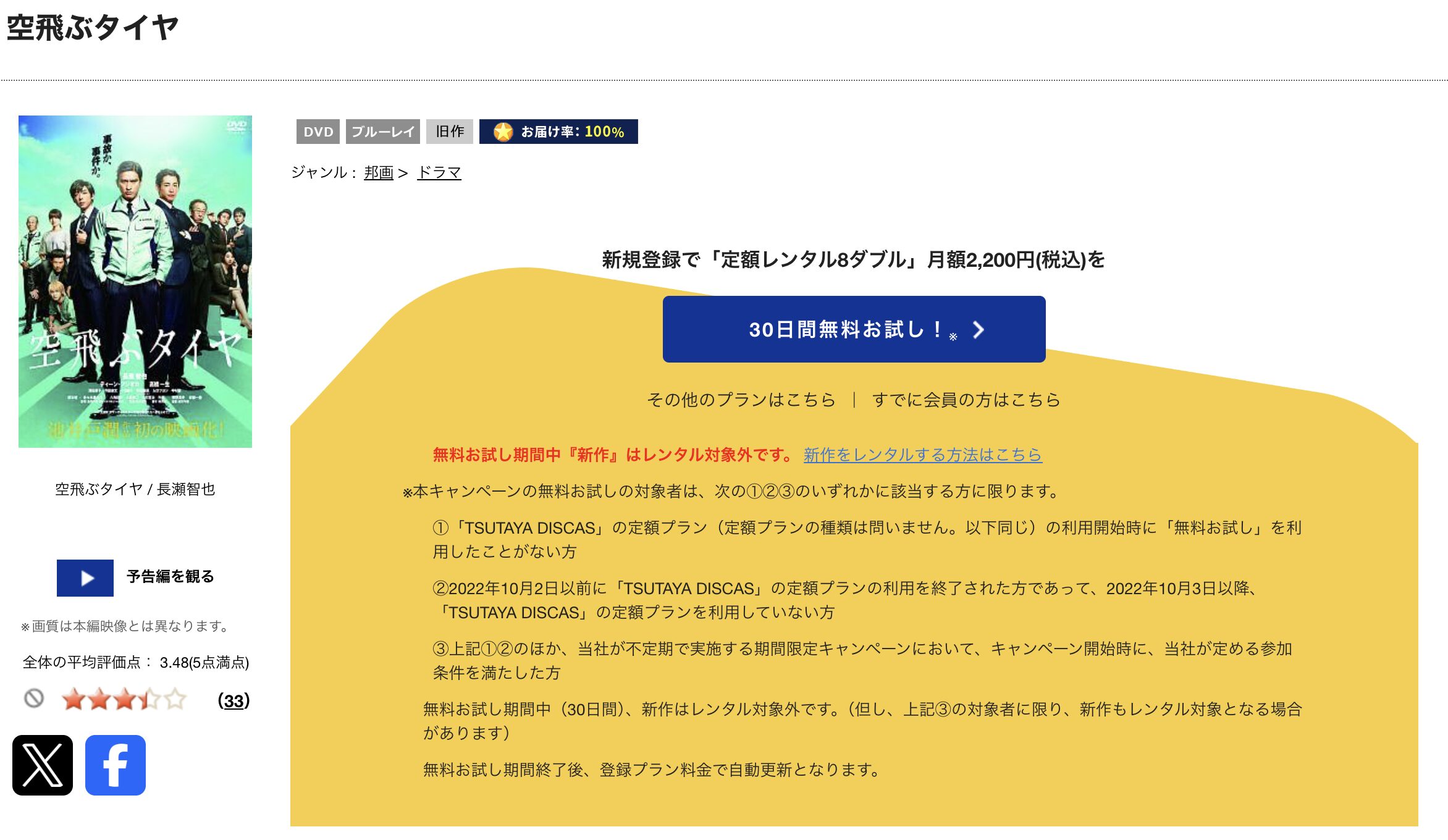 TSUTAYA DISCASの空飛ぶタイヤ