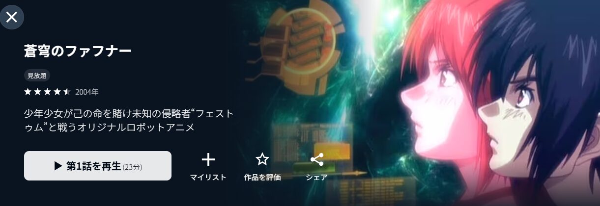 U-NEXTの蒼穹のファフナー配信画像