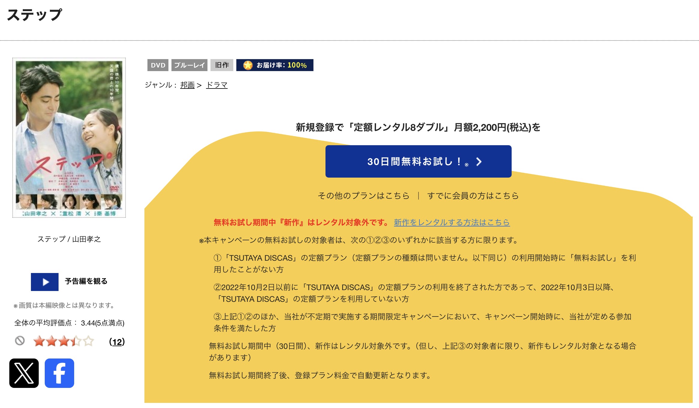 TSUTAYA DISCASのステップ