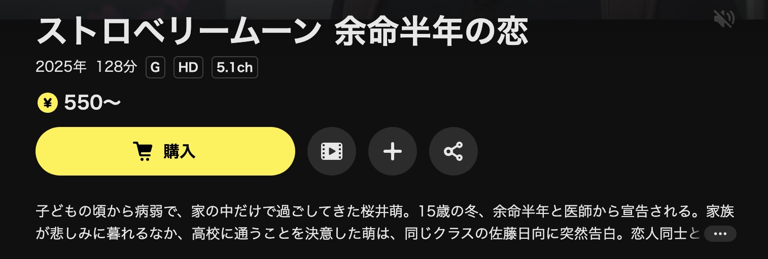 DMM TVのストロベリームーン 余命半年の恋配信画像
