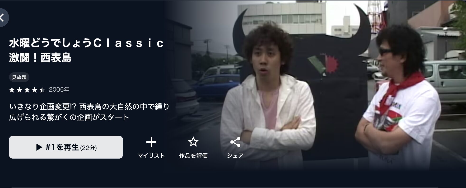 U-NEXTの水曜どうでしょうClassic 激闘！西表島配信画像
