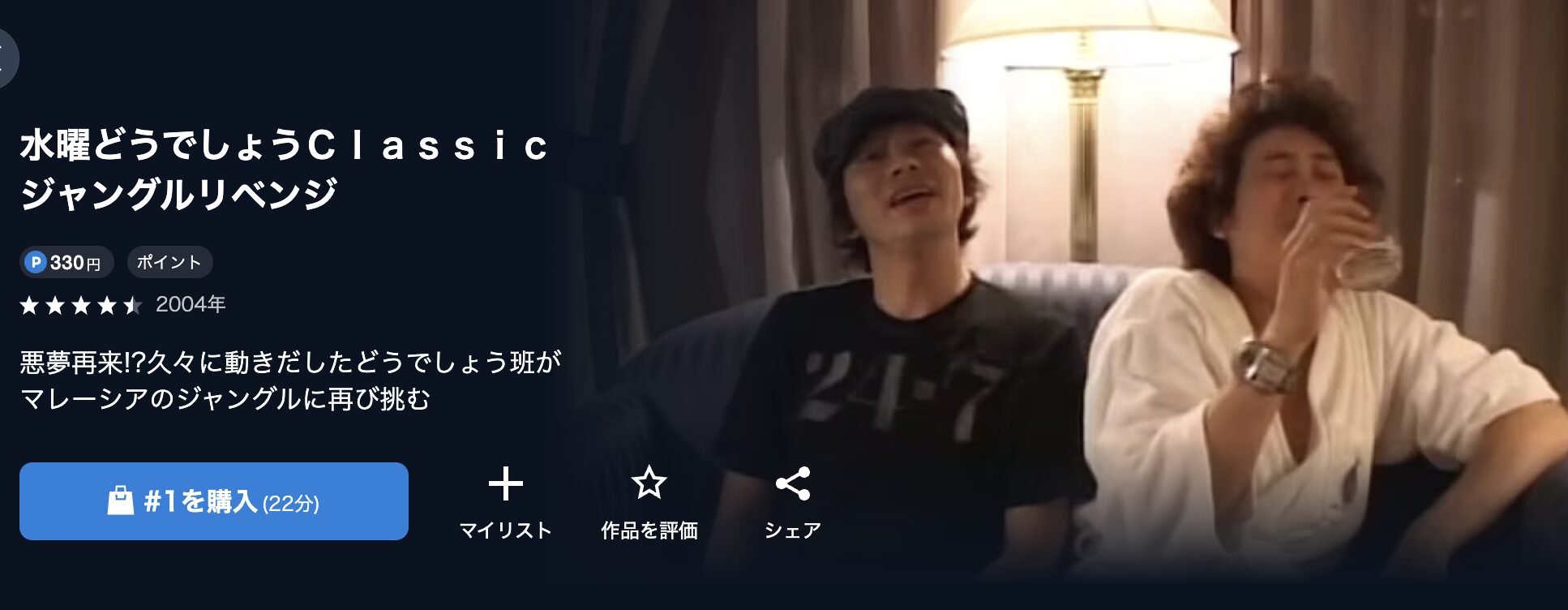 U-NEXTの水曜どうでしょうClassic ジャングルリベンジ配信画像