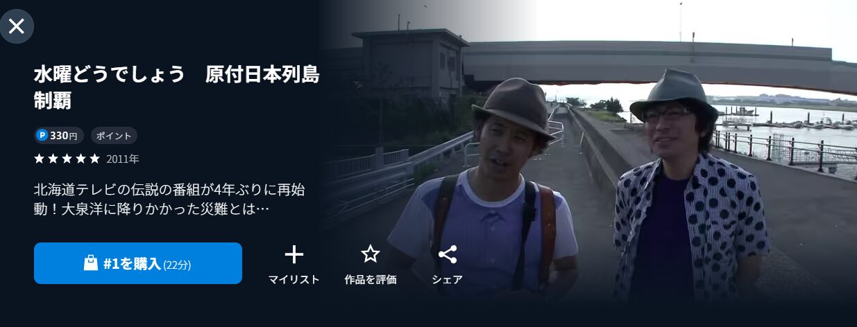 バラエティ番組｜水曜どうでしょう 原付日本列島制覇の動画を無料で