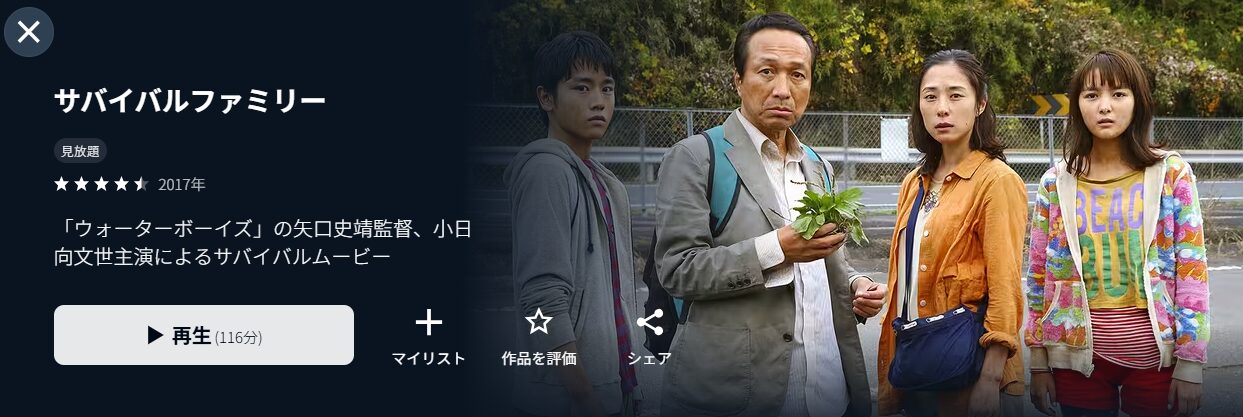 U-NEXTのサバイバルファミリー配信画像