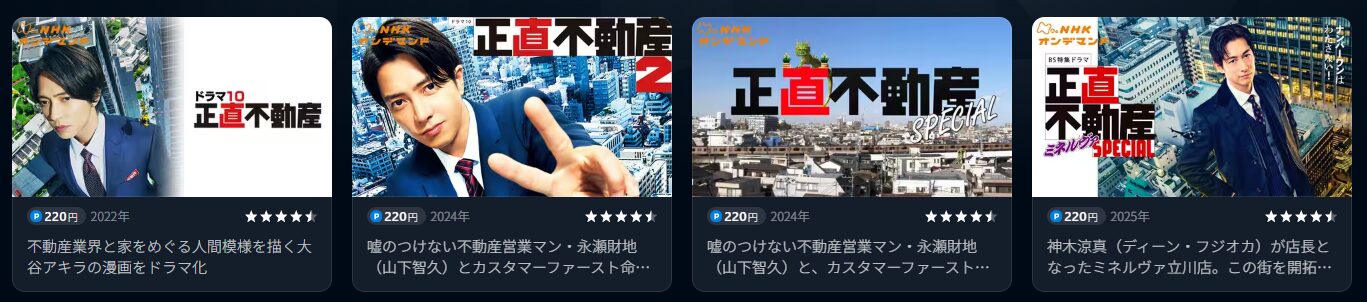 NHKオンデマンドの正直不動産配信画像
