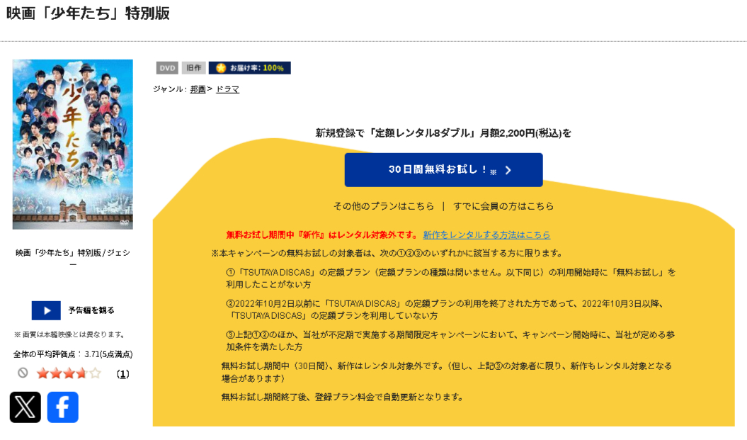 TSUTAYA DISCASの少年たち