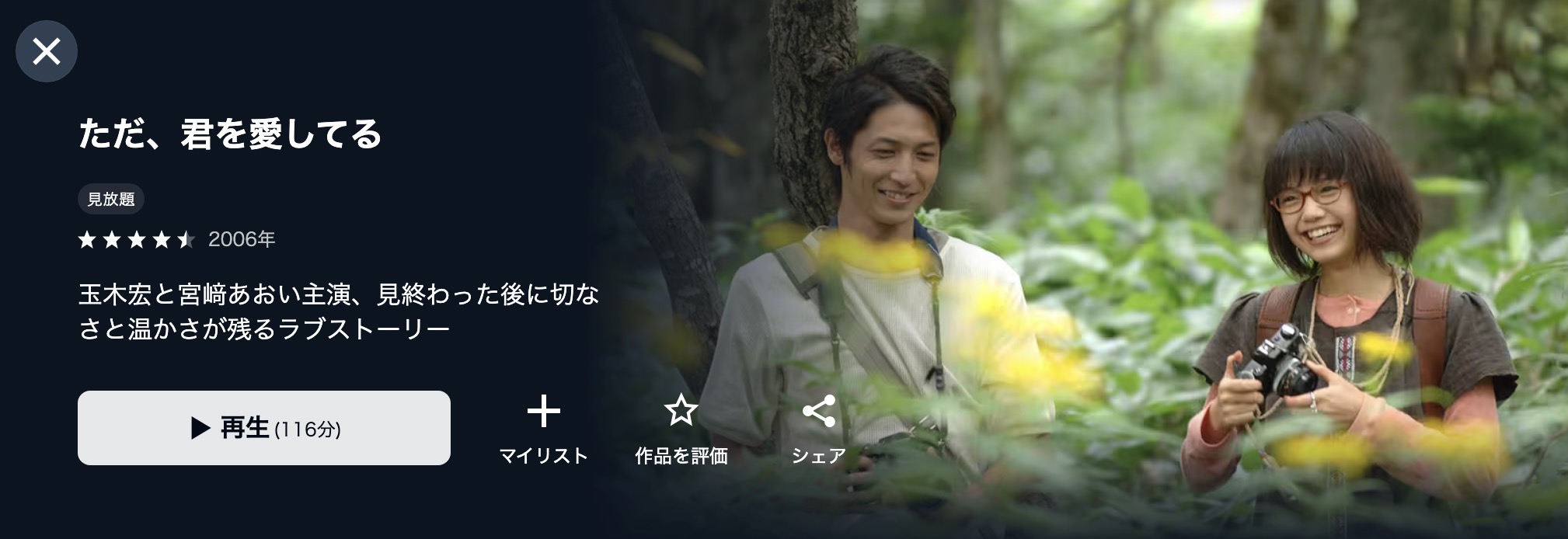 U-NEXTのただ、君を愛してる配信画像