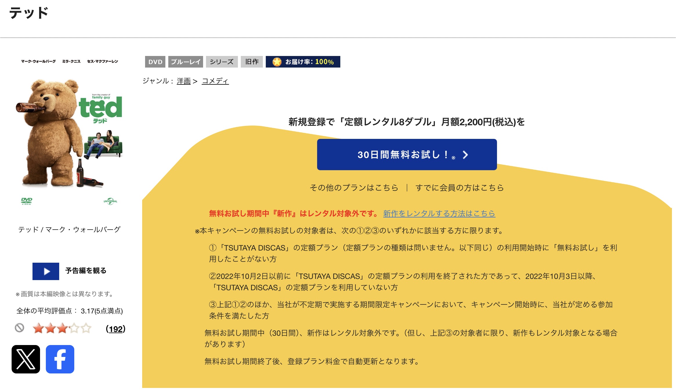 TSUTAYA DISCASのテッド