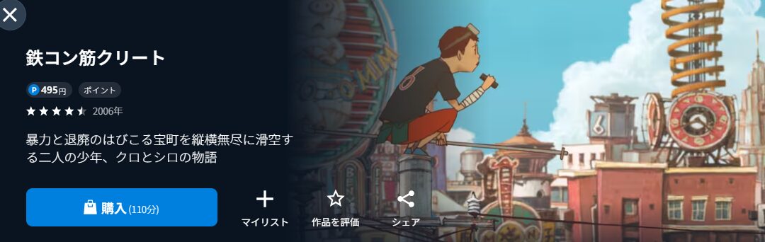 U-NEXTの鉄コン筋クリート配信画像