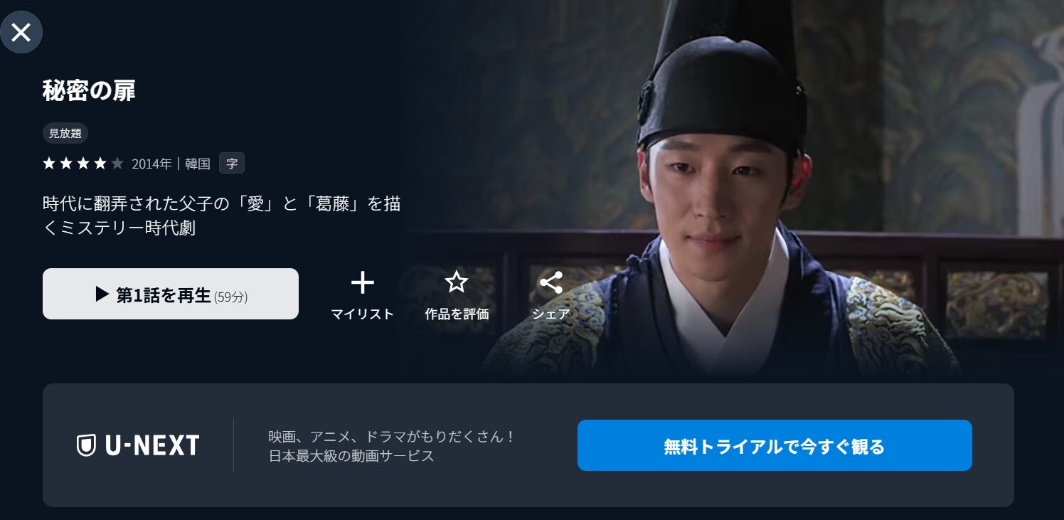 U-NEXTの秘密の扉配信画像