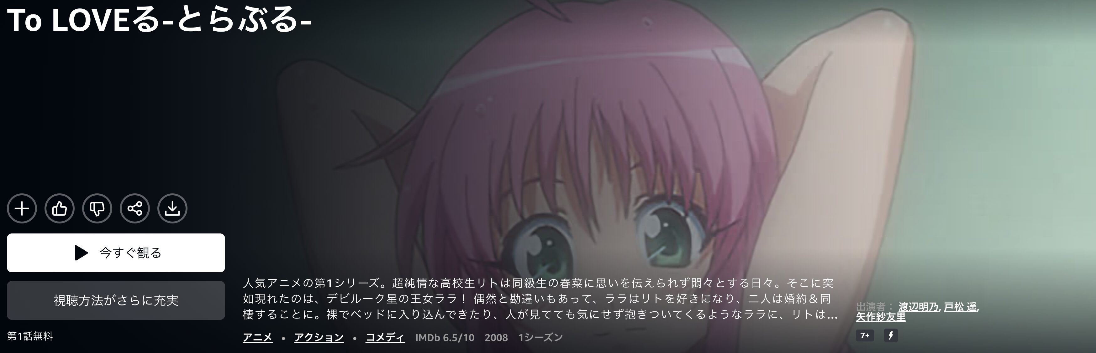 AmazonプライムのTo LOVEる -とらぶる-（1期）配信画像