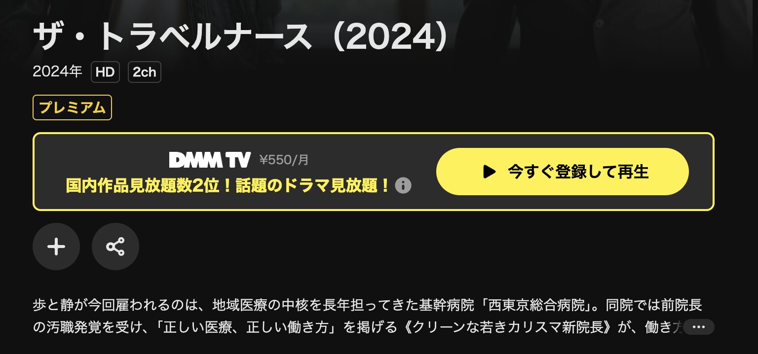 DMM TVのザ・トラベルナース配信画像