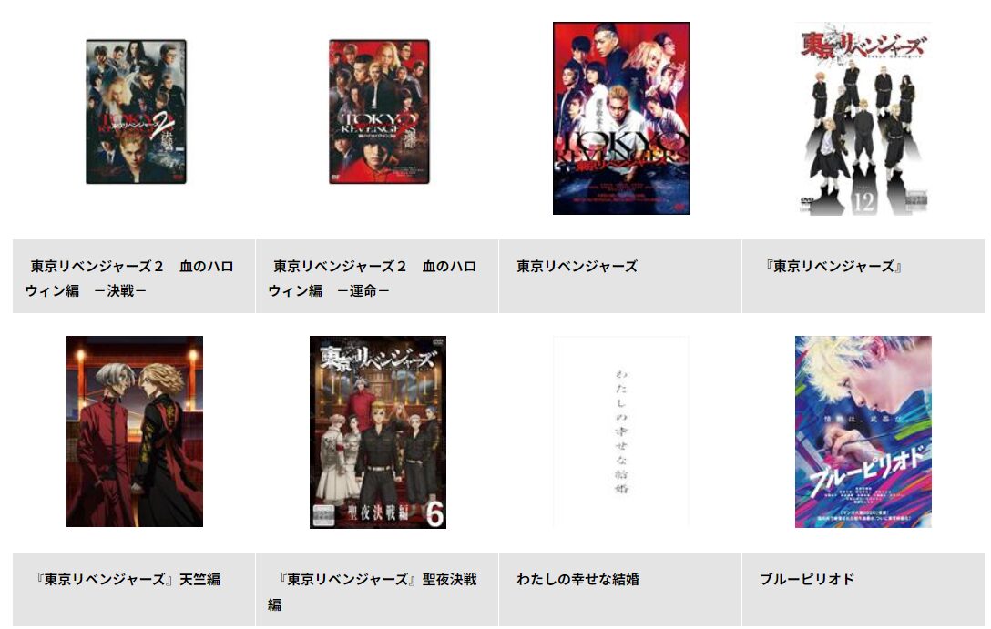 TSUTAYA DISCASの東京リベンジャーズ