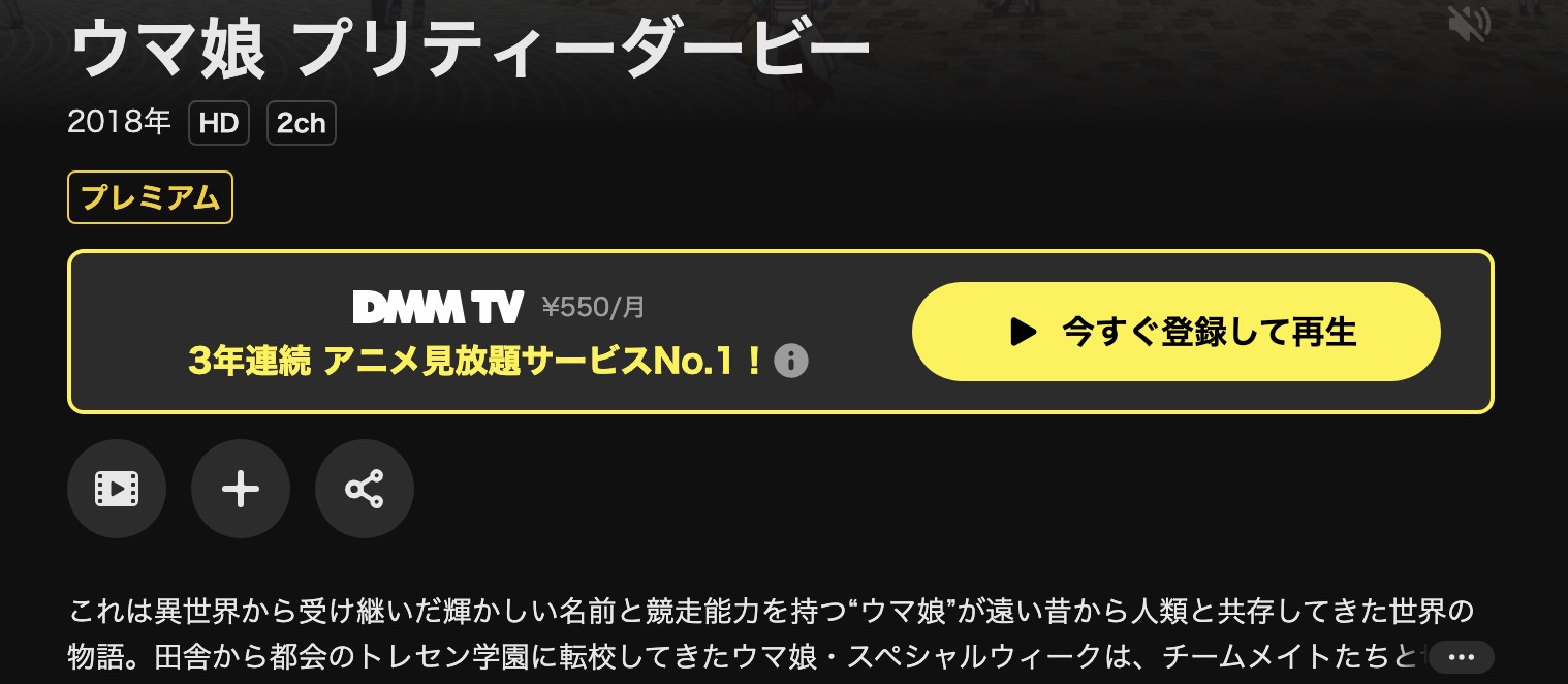 DMM TVのウマ娘 1期配信画像