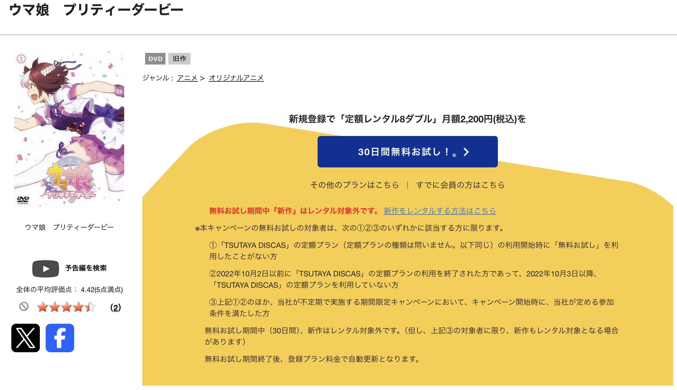 TSUTAYA DISCASのウマ娘 1期