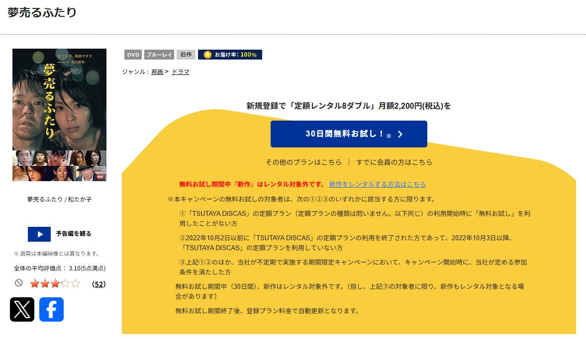 TSUTAYA DISCASの夢売るふたり
