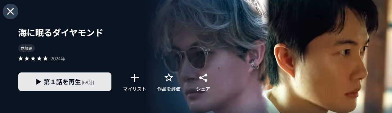 U-NEXTの海に眠るダイヤモンド配信画像