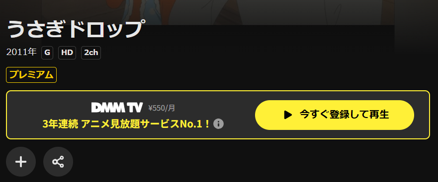 DMM TVのうさぎドロップ配信画像