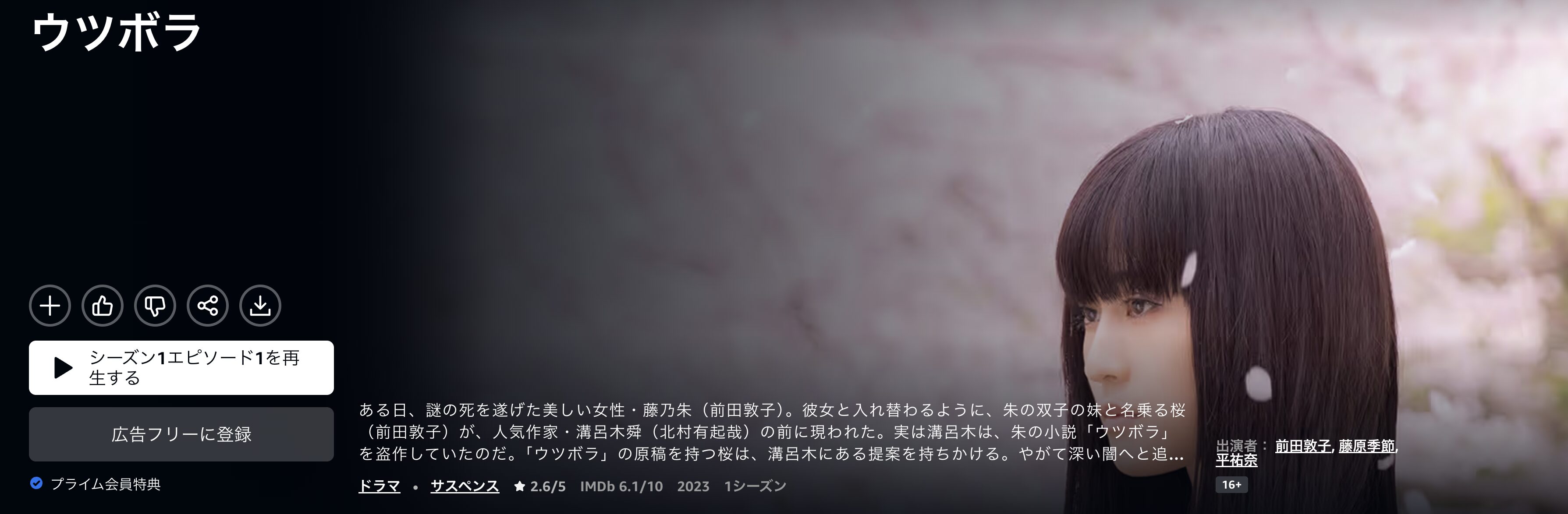 Amazonプライムのウツボラ配信画像