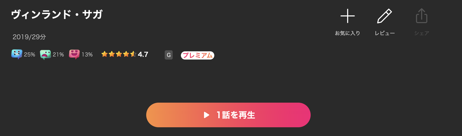Leminoのヴィンランド・サガ配信画像