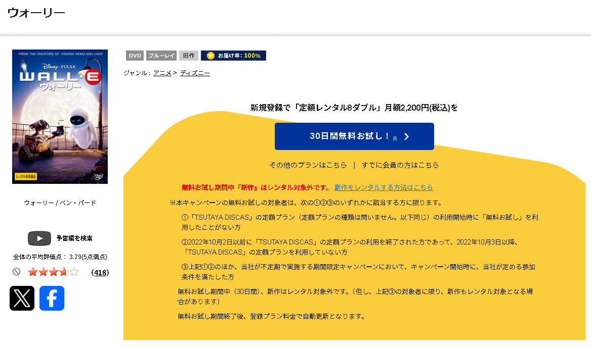 DMM TVのウォーリー配信画像