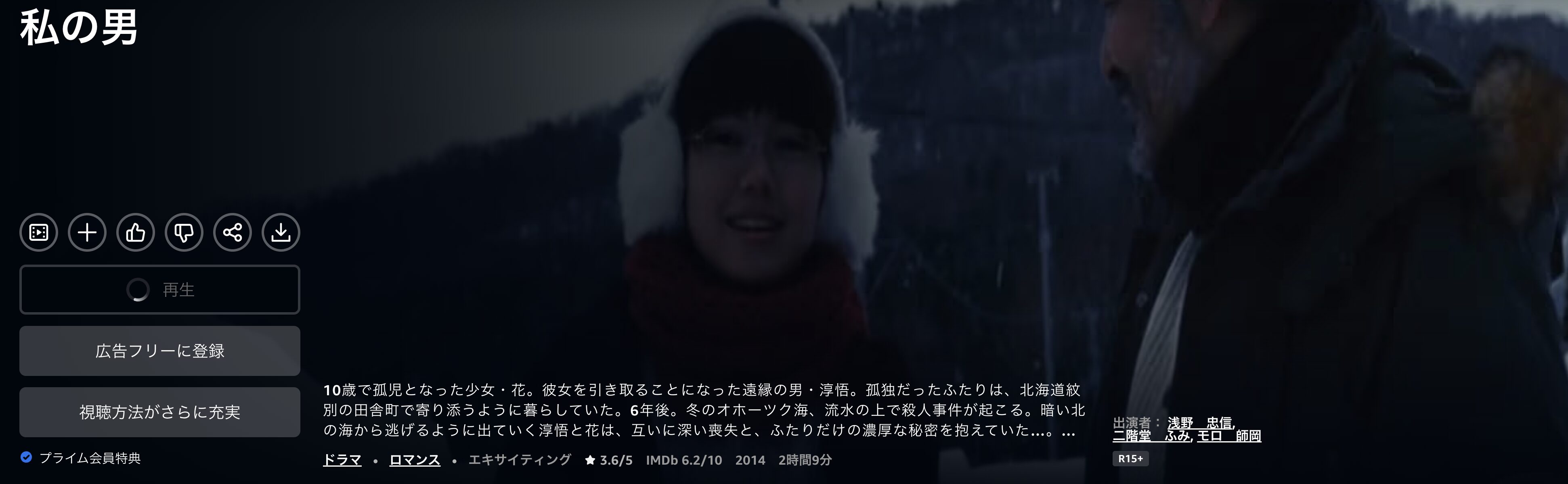 Amazonプライムの私の男配信画像