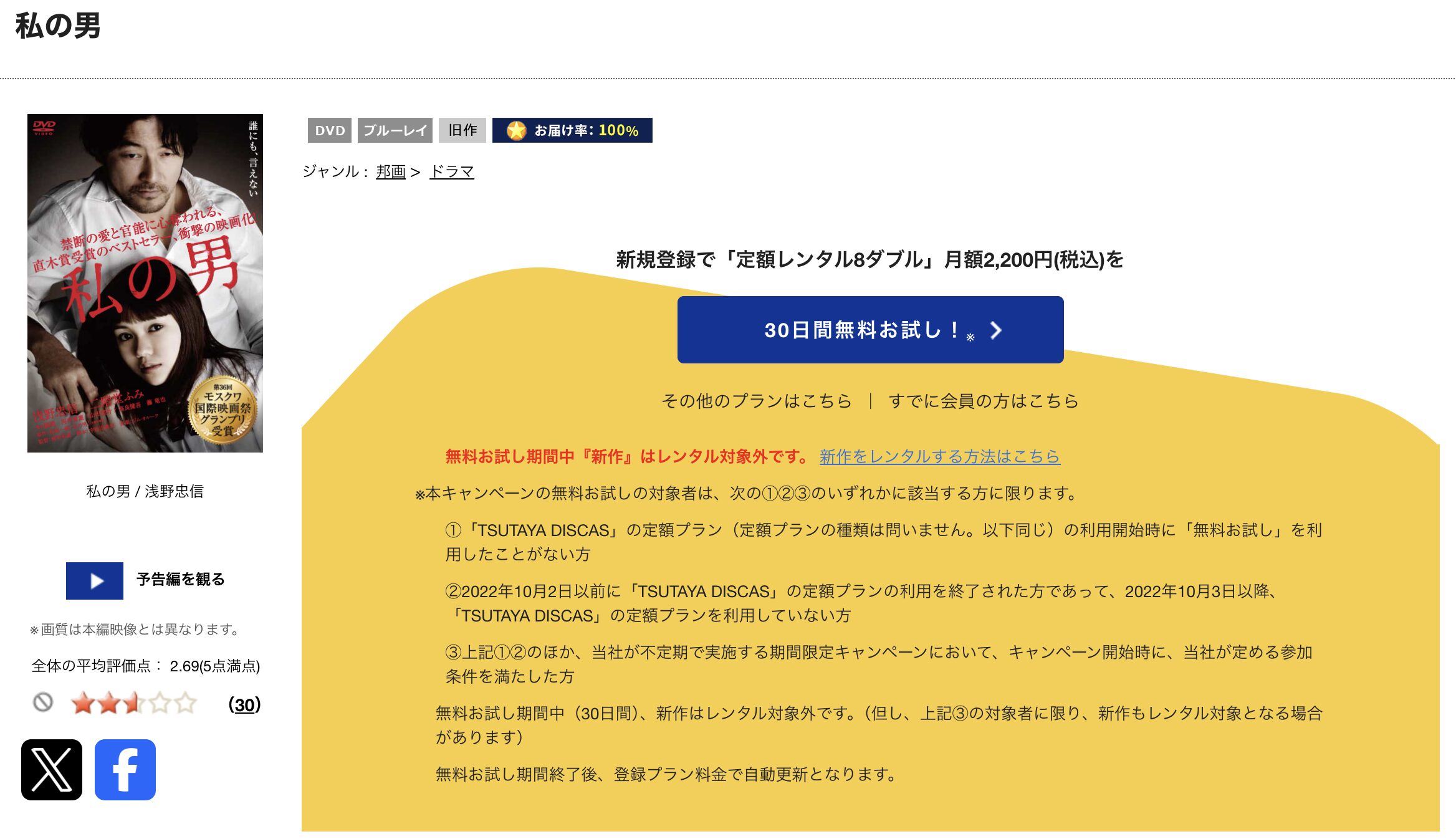 TSUTAYA DISCASの私の男