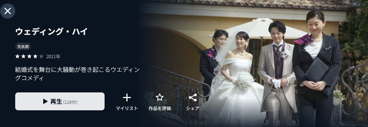 U-NEXTのウェディング・ハイ配信画像