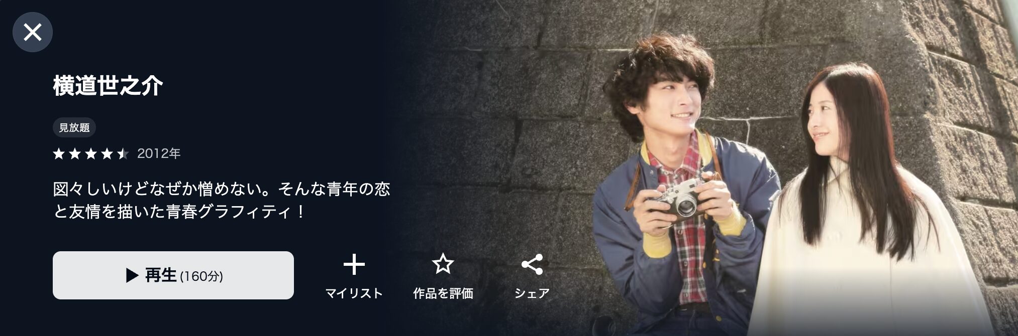 U-NEXTの横道世之介配信画像