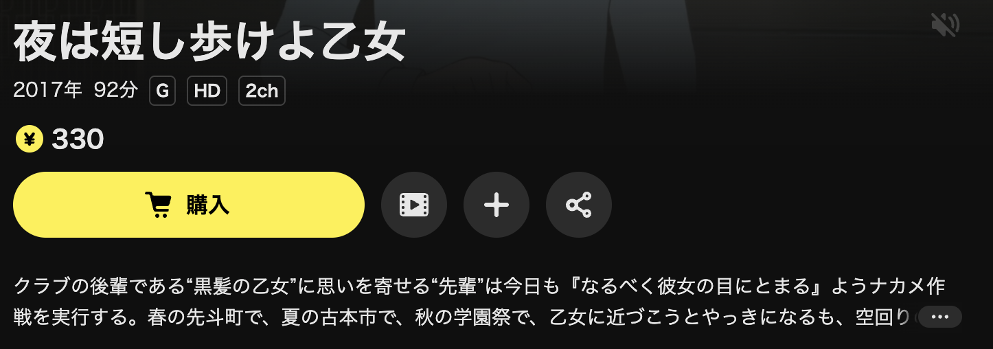 DMM TVの夜は短し歩けよ乙女配信画像