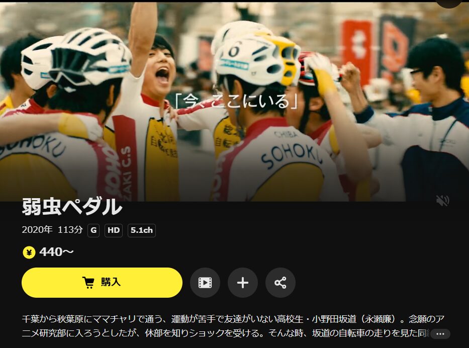 DMM TVの弱虫ペダル(永瀬廉)配信画像