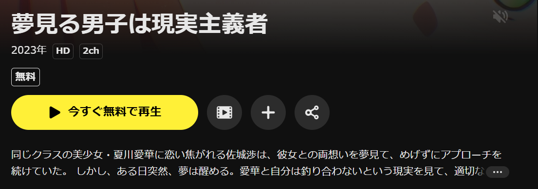 DMM TVの夢見る男子は現実主義者配信画像