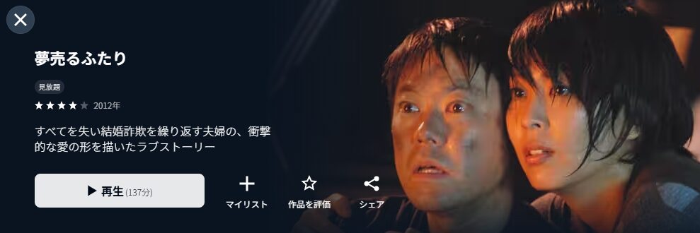 U-NEXTの夢売るふたり配信画像