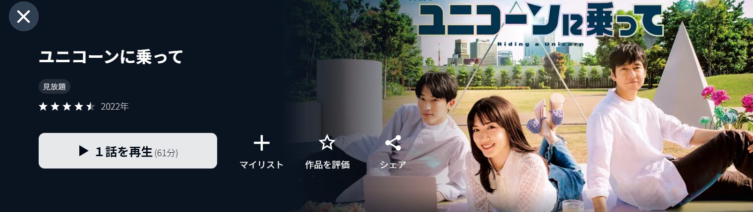 U-NEXTのユニコーンに乗って配信画像