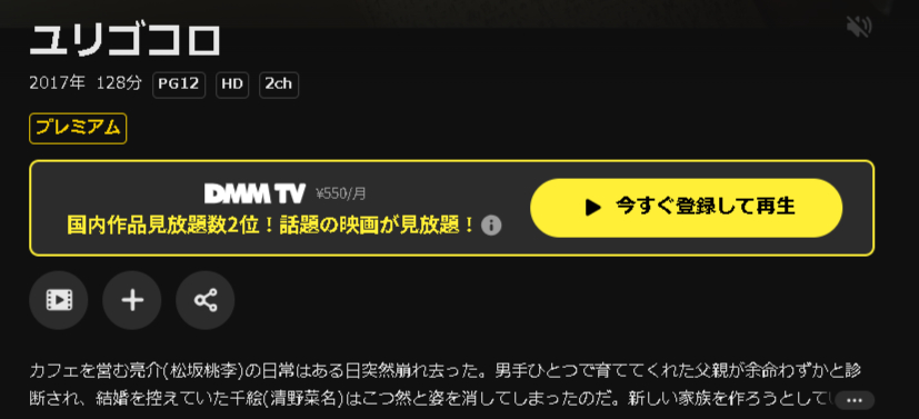 DMM TVのユリゴコロ配信画像