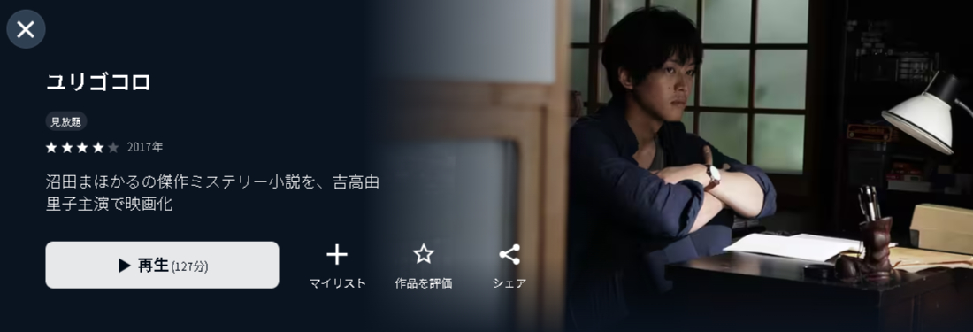 U-NEXTのユリゴコロ配信画像