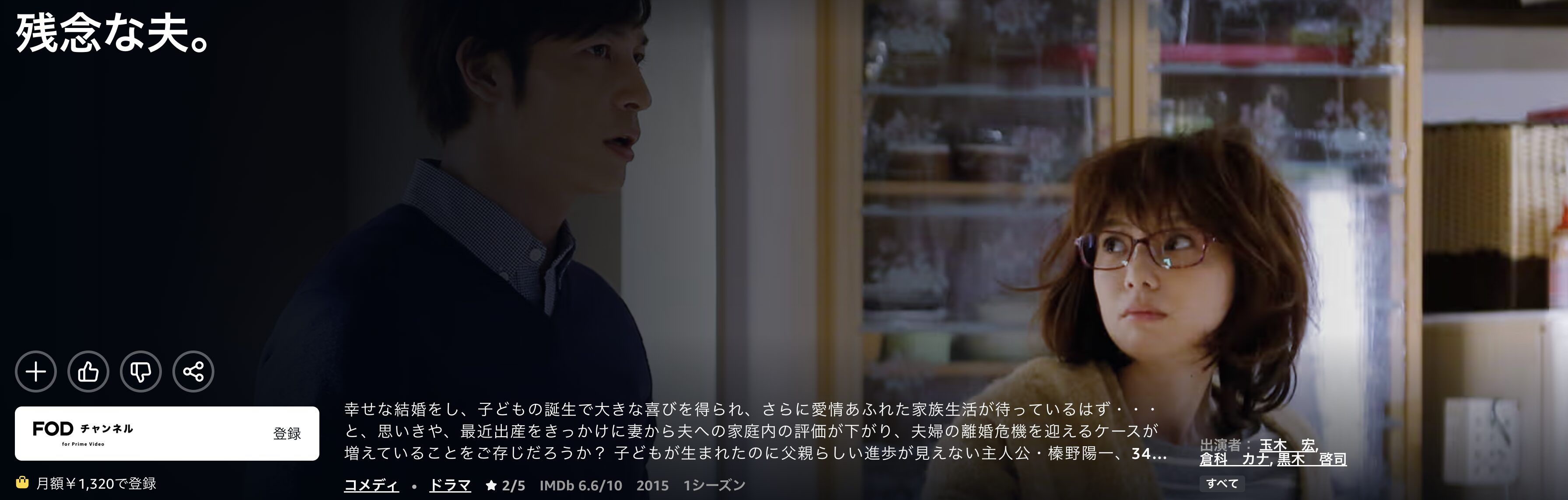 Amazonプライムの残念な夫。配信画像