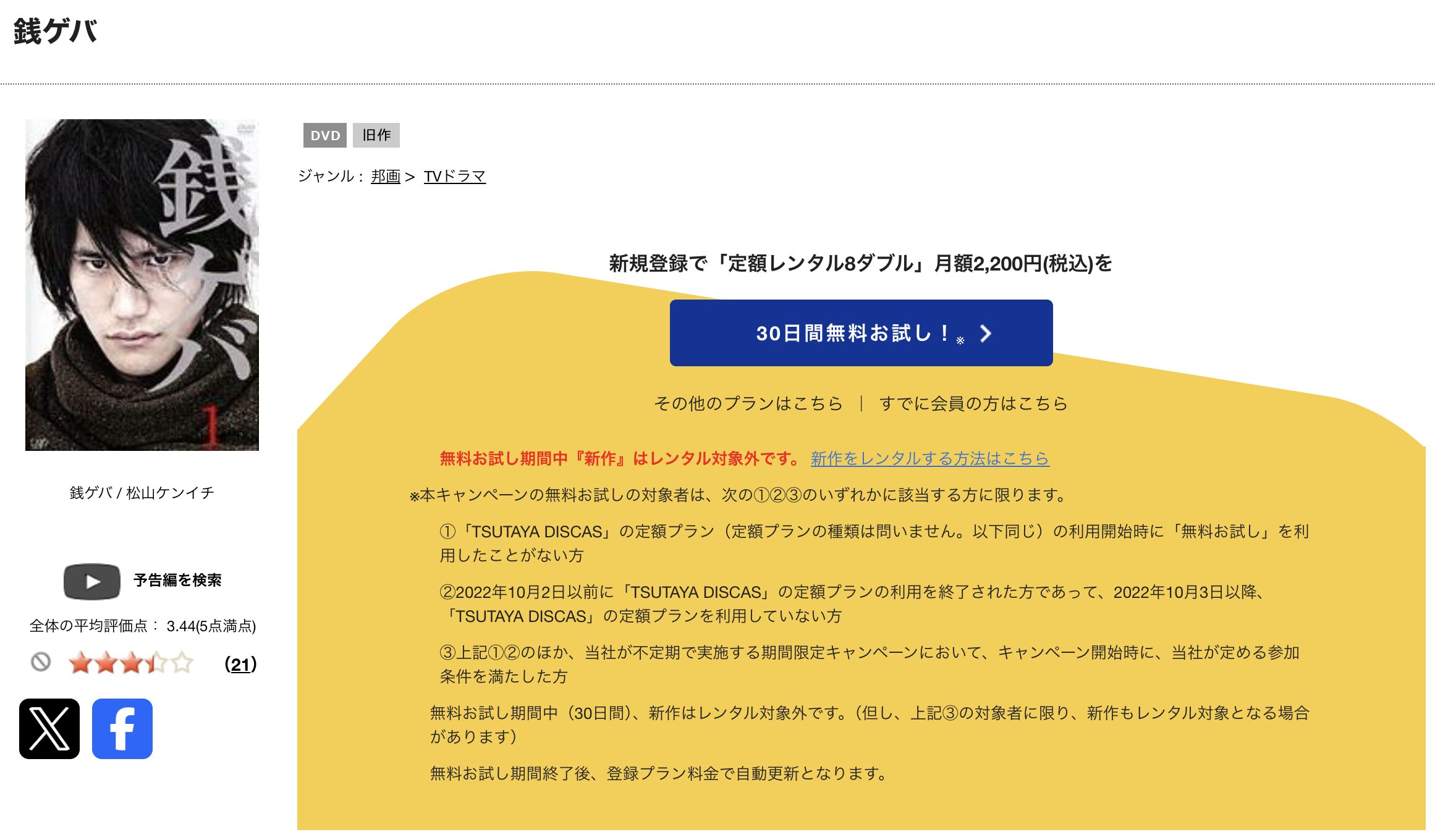 TSUTAYA DISCASの銭ゲバ