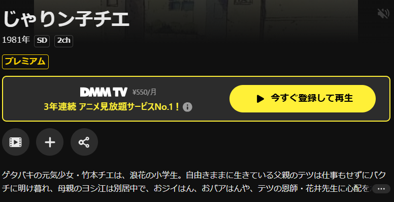 DMM TVのじゃりン子チエ配信画像