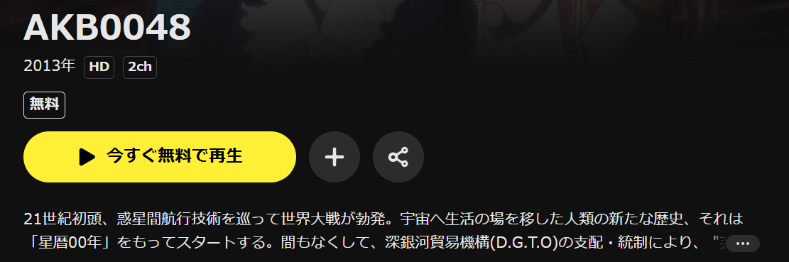 DMM TVのAKB0048（1期）配信画像