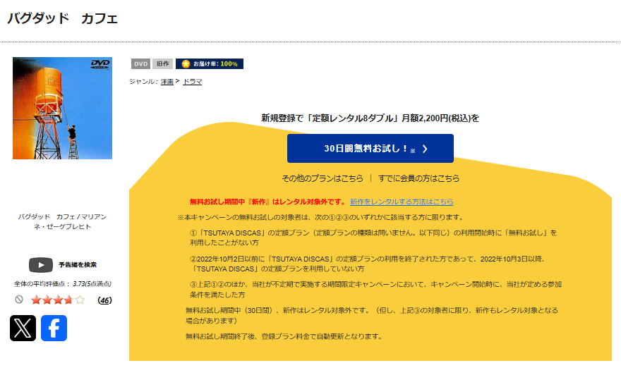 TSUTAYA DISCASのバグダッド・カフェ