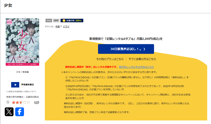 TSUTAYA DISCASの少女