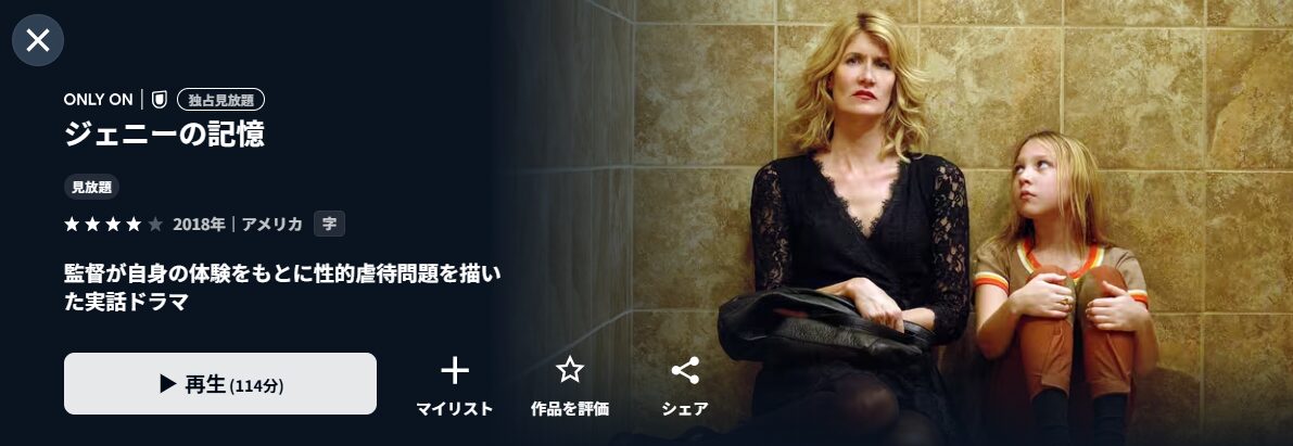 U-NEXTのジェニーの記憶配信画像