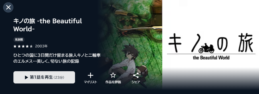 U-NEXTのキノの旅（1期）-the Beautiful World-配信画像