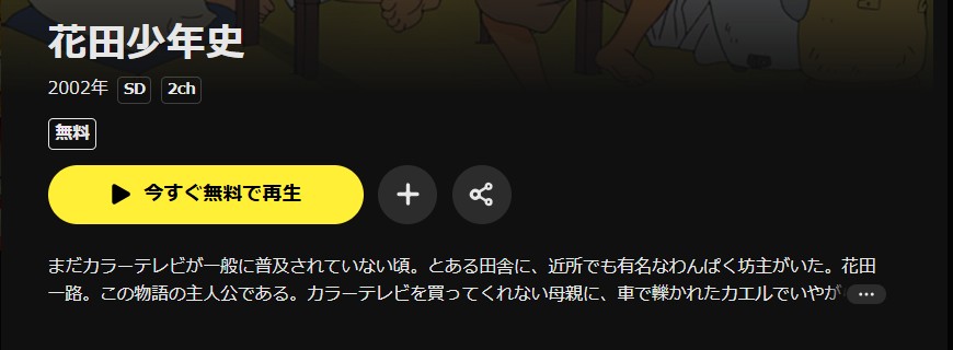 DMM TVの花田少年史配信画像