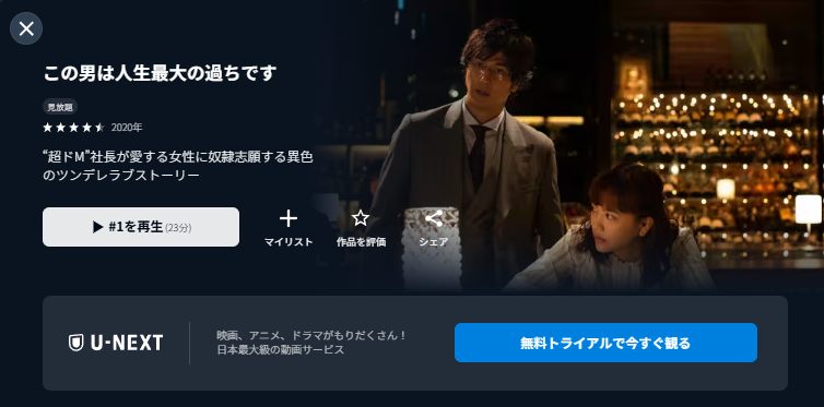 DMM TVのこの男は人生最大の過ちです配信画像