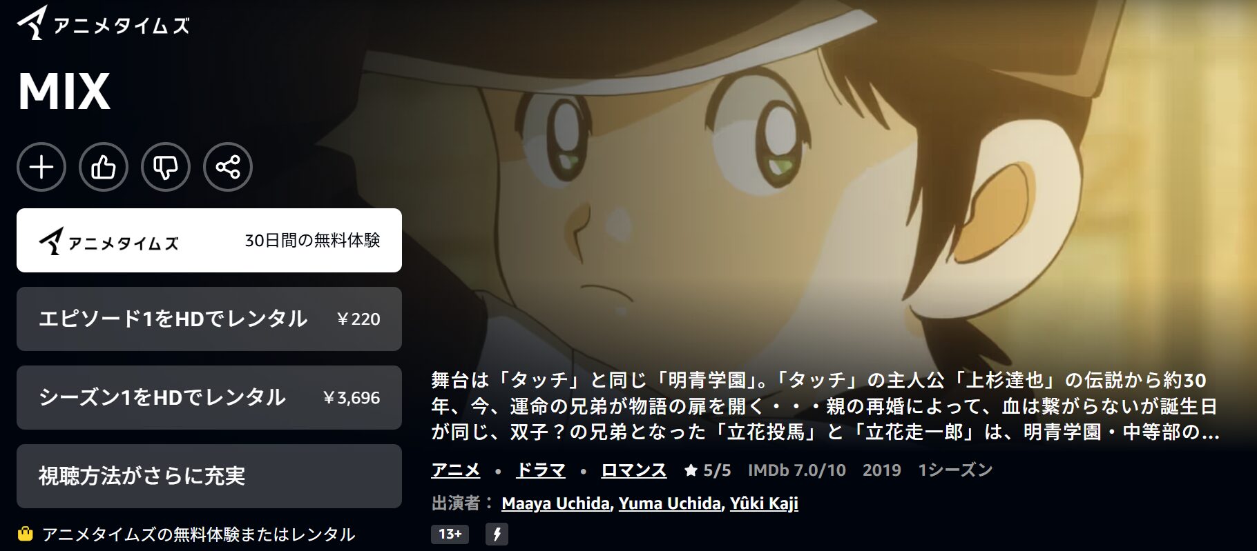 AmazonプライムのMIX配信画像