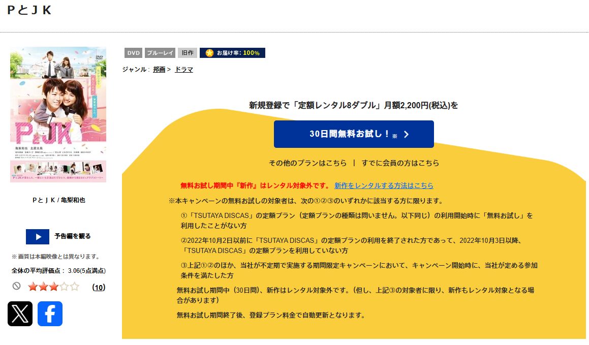 TSUTAYA DISCASのPとJK