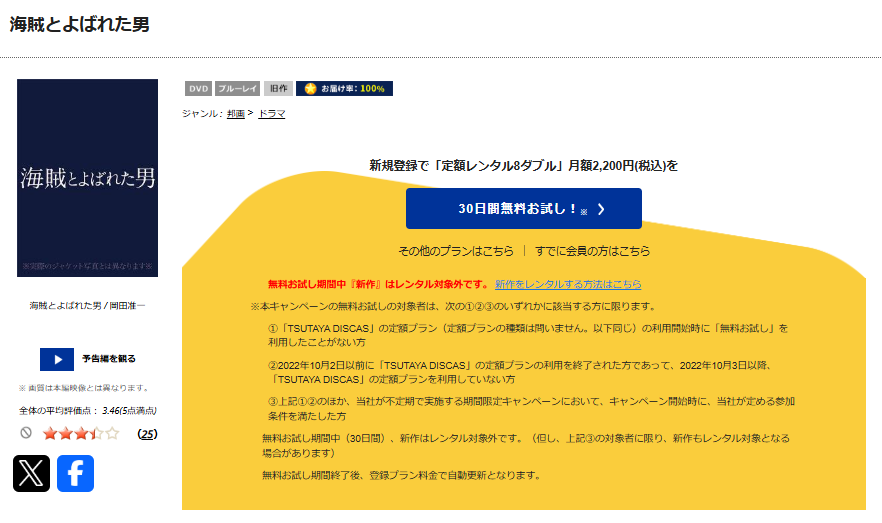 TSUTAYA DISCASの海賊とよばれた男