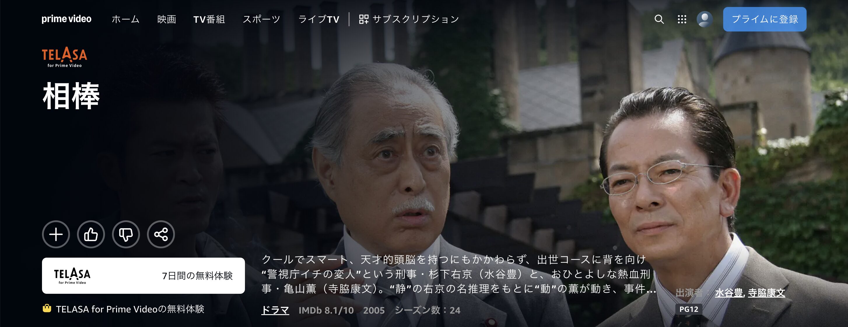 Amazonプライムの相棒 シーズン4配信画像